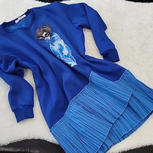 O'Blanc Memories Casual Royal Blue Dress - Picture 3 of 7